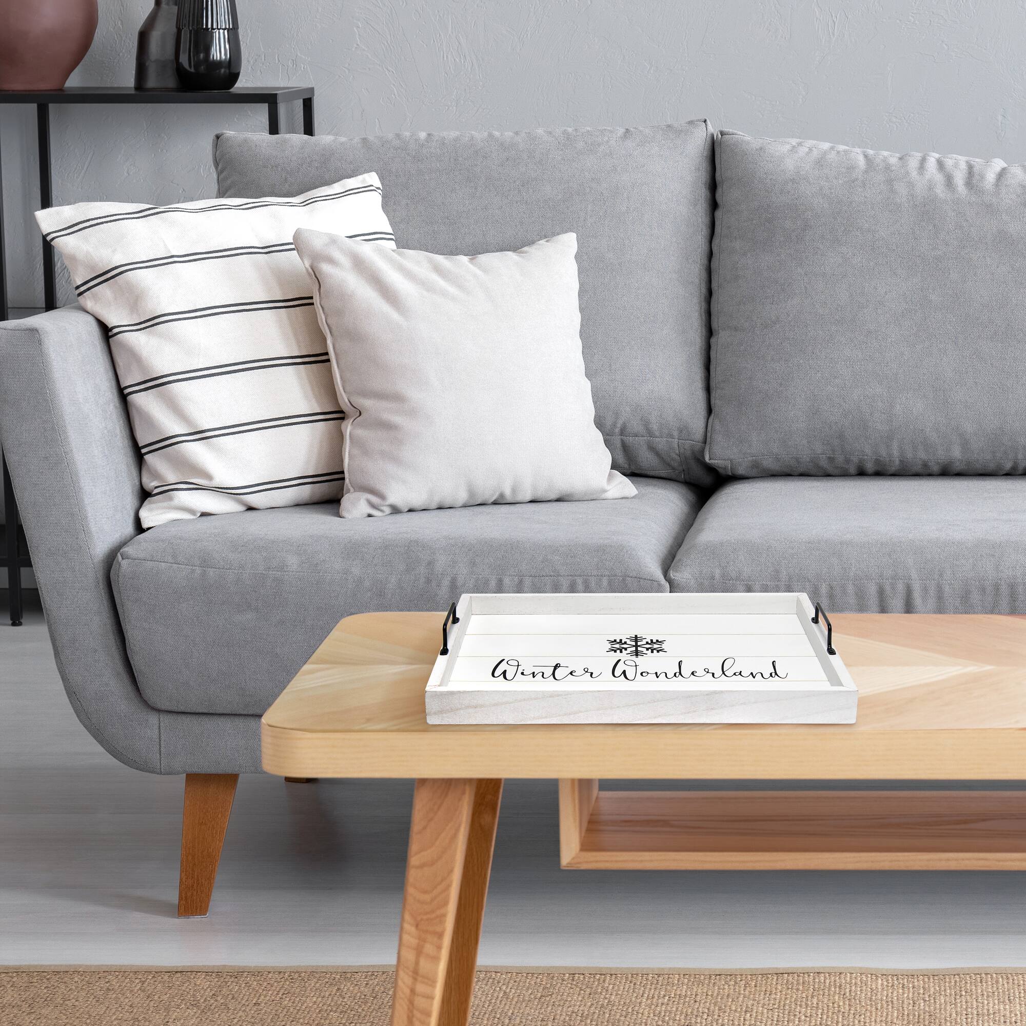 Elegant Designs™ 15.5" Winter Wonderland Serving Tray with Handles